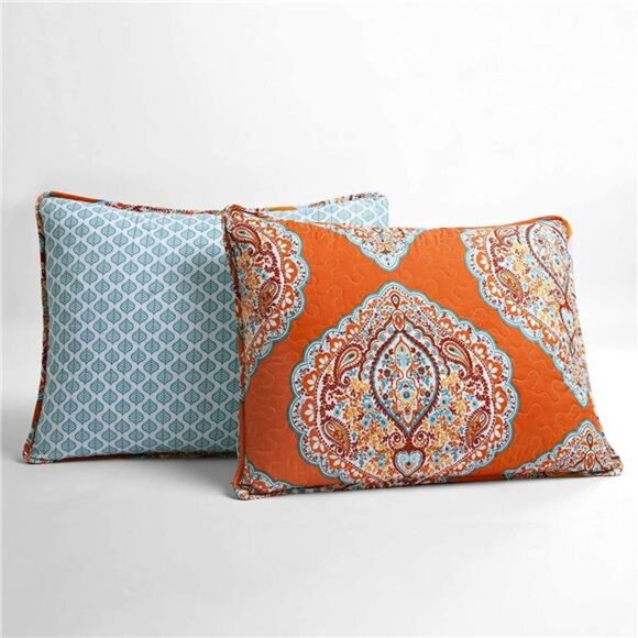 Lush Décor Lush Decor 5 Piece Harley Quilt Set, Full/Queen, Tangerine - Picture 5 of 7